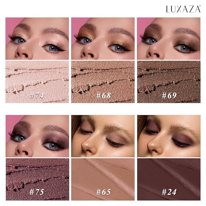 Neutral Eyeshadow Stick Makeup 6PCS Set, Brown Metallic Shimmer Matte Cream Eye Shadow Eyeliner Brightener Pencil Crayon - GRAPE WINE-BrightBean Baby