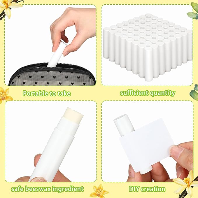 Demissle 150 Pcs Unlabeled Lip Balm Bulk Chapped Stick Blank Mini Lip Balm Gifts Moisturizing Lip Balms Favors for Women Homeless Wedding Bridal Shower Favors Baby Shower Guests Favors(Vanilla)-BrightBean Baby