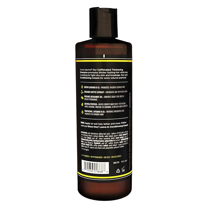 Barrel and Oak - Caffeinated Thickening Shampoo, Biotin Shampoo, Hair Care for Men, Strengthens & Hydrates, Biotin for Thicker Hair, Essential Oil-Based Scent, Vegan (Coffee & Citrus, 16 oz)-BrightBean Baby