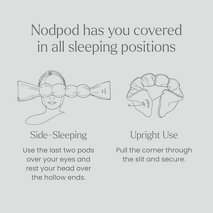 Nodpod Gentle Pressure Silk Sleep Mask | Patented Light Blocking Design for Sleeping, Travel & Relaxation | Bead Filled, Machine Washable (Pearl)-BrightBean Baby