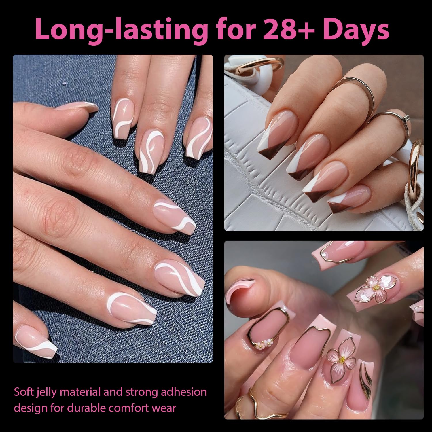 UNA GELLA Short Coffin Nails Tips, 504pcs No c Curve short Coffin Gel Press On Nails Pre Etched For Women Acrylic Nail Extension Full Cover Home Salon 12 Sizes-BrightBean Baby