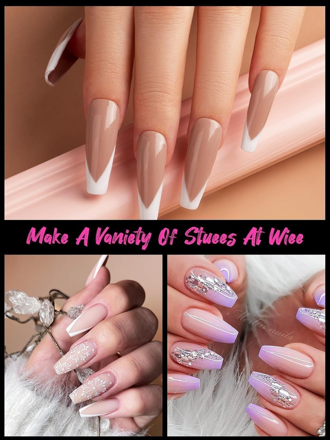 TOROKOM 120Pcs Poly Extension Gel Dual Nail Forms T-Shapes Clear Nail Forms Full Cover Coffin Nail Molds 12 Sizes for Gel Manicure Nail Art Design Salon&DIY-BrightBean Baby