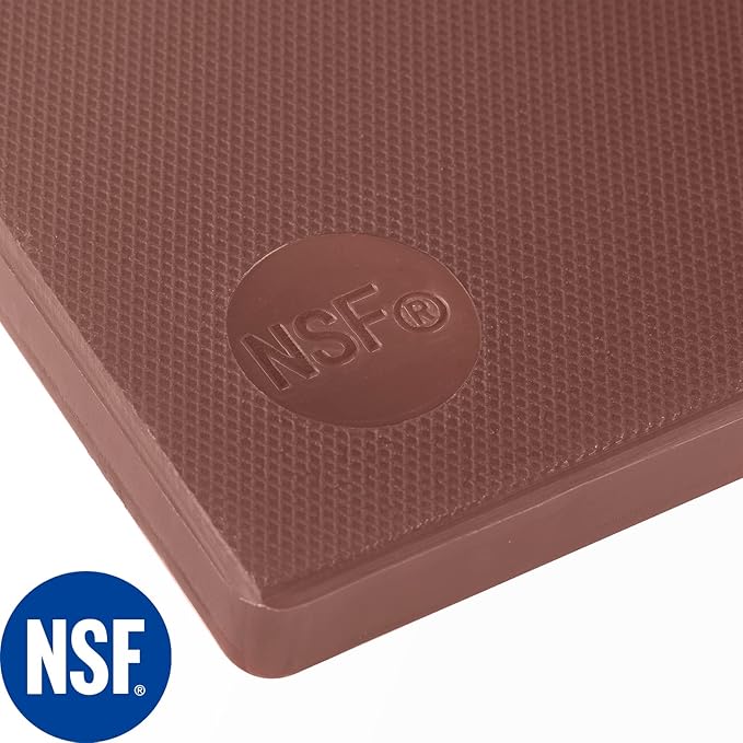 CURTA Cutting Boards for Kitchen,18" x 12" x 0.5" Brown Color Coded Plastic Chopping Board with Anti Slip Surface Dishwasher Safe