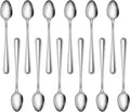 New Star Foodservice Stainless Steel Iced Tea Spoons - 7.2 Inch Bead Pattern Set of 12