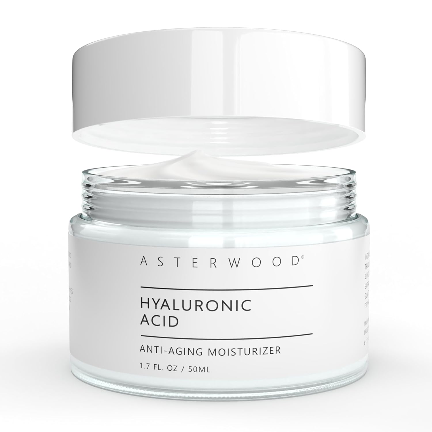 Asterwood Hyaluronic Acid Moisturizer - Anti-Aging, Wrinkle Reducing, Moisturizing, Hydrating - Fragrance-Free, Non-Comedogenic - 1.7 Fl Oz-BrightBean Baby