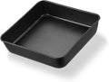 E-far 8x8 Baking Pan, Nonstick Square Cake Pan with Stainless Steel Core, Black Metal Bakeware for Brownies Lasagna Cakes, Non-toxic & Easy Clean, 2 Inch Deep