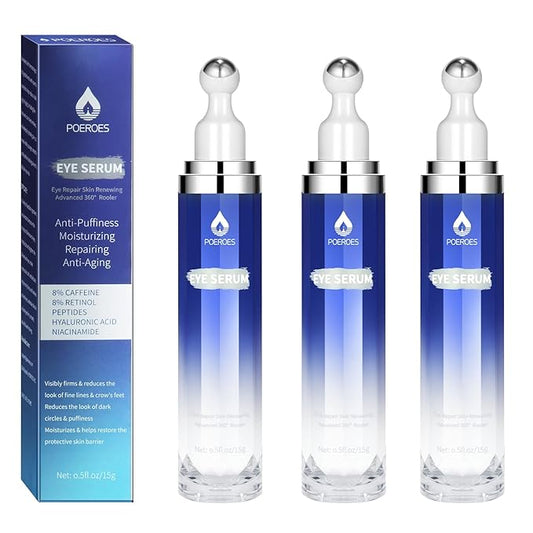 eye serum for dark circles and puffiness - 8% Caffeine, 8% Retinol - Dark Circle Remover, Puffy Eyes & Bags - Under Eye Cream, 1.5 fl. oz-BrightBean Baby