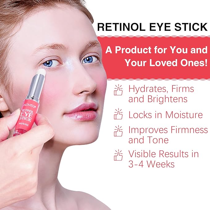 Retinol Eye Stick, Retinol Eye Cream for Dark Circles and Puffiness, Under Eye Cream Anti Aging, Eye Cream for Puffiness and Bags under Eyes, Brightening Eye Balm Reduces Fine Lines and Dark Circles-BrightBean Baby