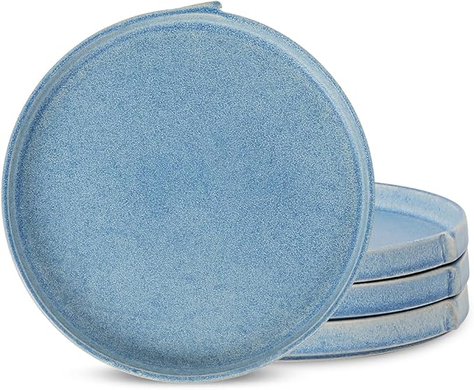 Stone Lain Bao 4-Piece Salad Plate Set Stoneware, Blue