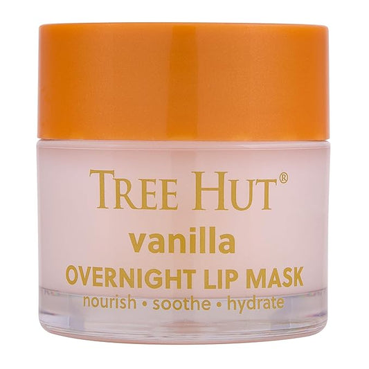 Tree Hut Vanilla Overnight Lip Mask | Leave on Overnight & Wake up to Soft, Hydrated Lips | Elevate your Self Care Routine | .6 oz.-BrightBean Baby
