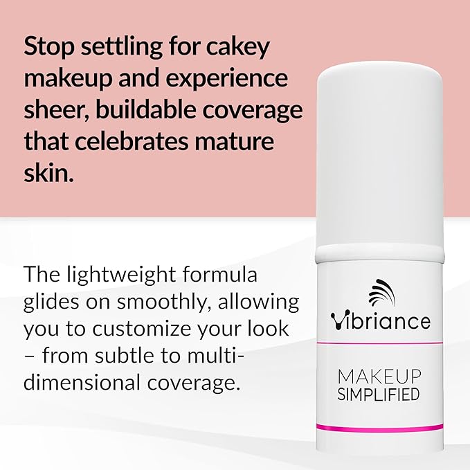 Vibriance Complexion Sticks - Foundation for Mature Skin - Sheer, Buildable Coverage Face Makeup Foundation for Older Women - 3-in-1 Base, Contour, Concealer - Beige-BrightBean Baby