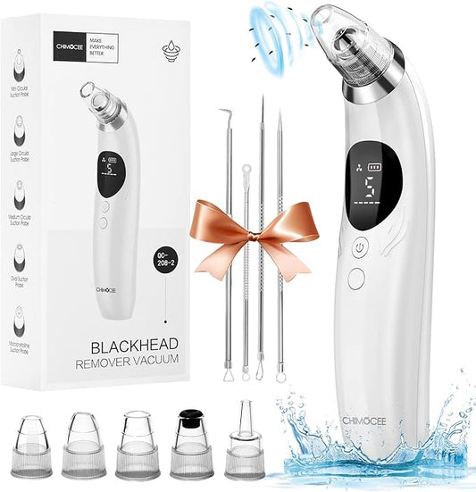Blackhead Remover Pore Vacuum, Upgraded Black Head Remover for Face, Electric Acne Comedone Whitehead Extractor Tools-5 Suction Power, 5 Probes, USB Rechargeable Pimple Popper Tool Kit-BrightBean Baby
