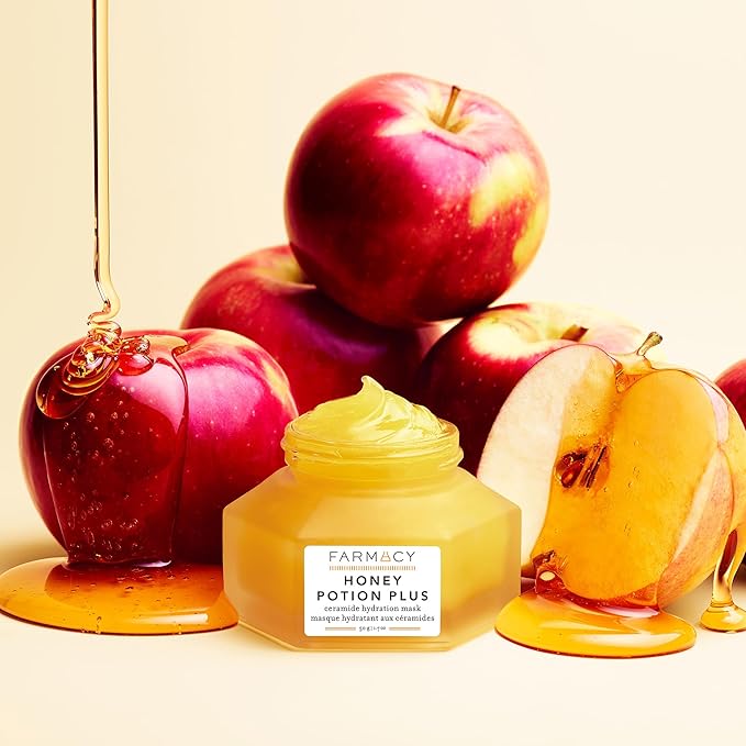 Farmacy Hydrating Face Mask - Honey Potion Plus Nourishing Skincare Facial Mask with Niacinamide, Ceramides + Pro-Vitamin B5 to Protect + Replenish Moisture Barrier (9ml)-BrightBean Baby