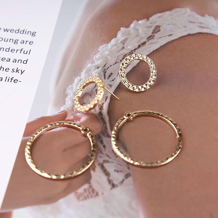 Vintage Crystal Circle Ear Jacket Earrings CZ Hollow Circle Hoop Earrings Gold Circle Earrings Minimalist Geometric Circle Stud Earrings Jewelry for Women-BrightBean Baby