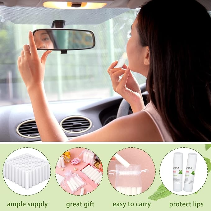 Demissle 150 Pcs Unlabeled Lip Balm Bulk Chapped Stick Blank Mini Lip Balm Gifts Moisturizing Lip Balms Favors for Women Homeless Wedding Bridal Shower Favors Baby Shower Guests Favors(Mint)-BrightBean Baby