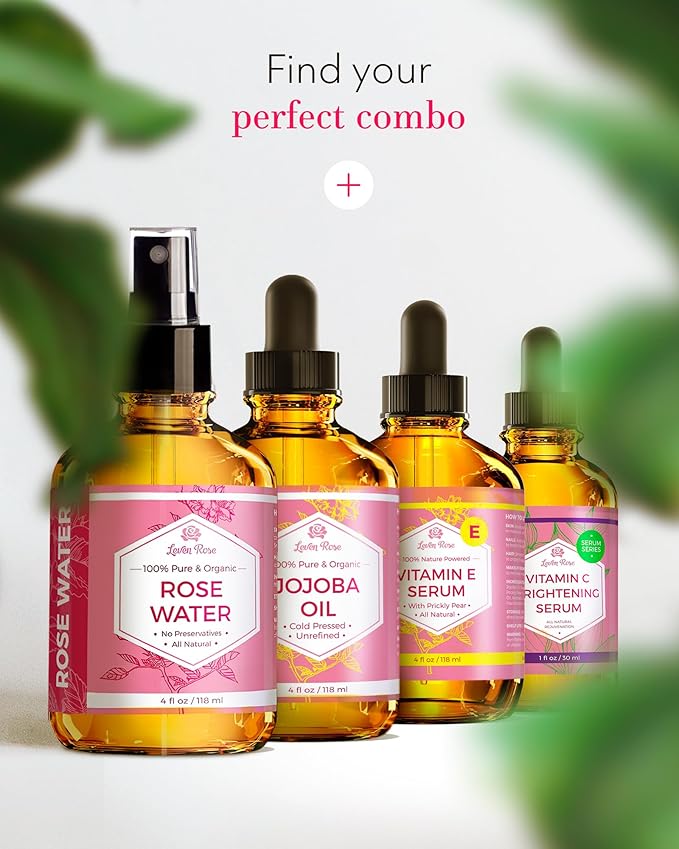 Rose Water Spray for Face by Leven Rose - Pure Natural Moroccan Rosewater Hydrosol Face Spray - Organic Rose Water for Hair 4 oz-BrightBean Baby