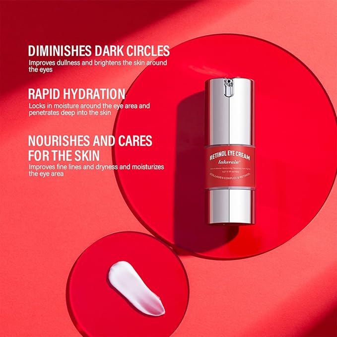 Retinol Eye Cream For Dark Circles And Puffiness, Repair Under Eye Retinol Cream with Hyaluronic Acid and Collagen, Smooth Fine Lines, Wrinkles, Bags & Dark Spots, Tightens Eye Skin Care(Retinol)-BrightBean Baby