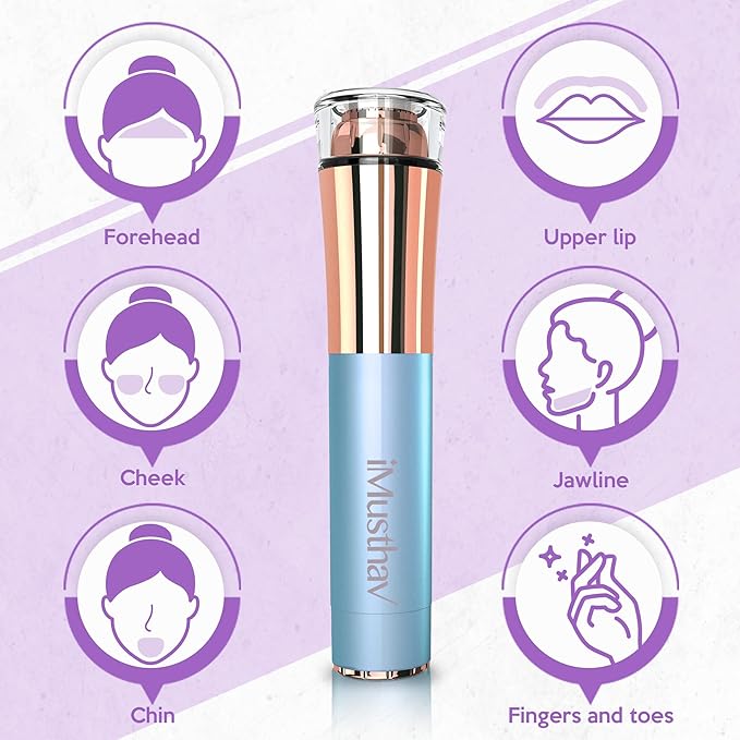 Portable Flawless Facial Hair Remover for Women – Painless, Fast & Precise Flawless Electric Razor & Epilator for Face, Lips, Chin Hair Removal – 18K Gold-Plated, 360° LED Light-BrightBean Baby