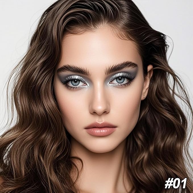 Erinde 4 Colors Eyeshadow Palette Eye Shadow Makeup, Matte Shimmer Metallic Taupe Gray Black Sliver Smokey Eyeshadow, Long Wearing, Velvety Pigmented Blendable, Quad Eye Shadow Palette, 01-BrightBean Baby
