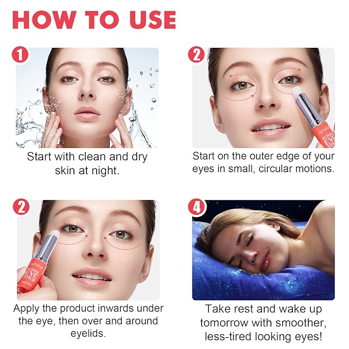 Retinol Eye Stick, Retinol Eye Cream for Dark Circles and Puffiness, Under Eye Cream Anti Aging, Eye Cream for Puffiness and Bags under Eyes, Brightening Eye Balm Reduces Fine Lines and Dark Circles-BrightBean Baby