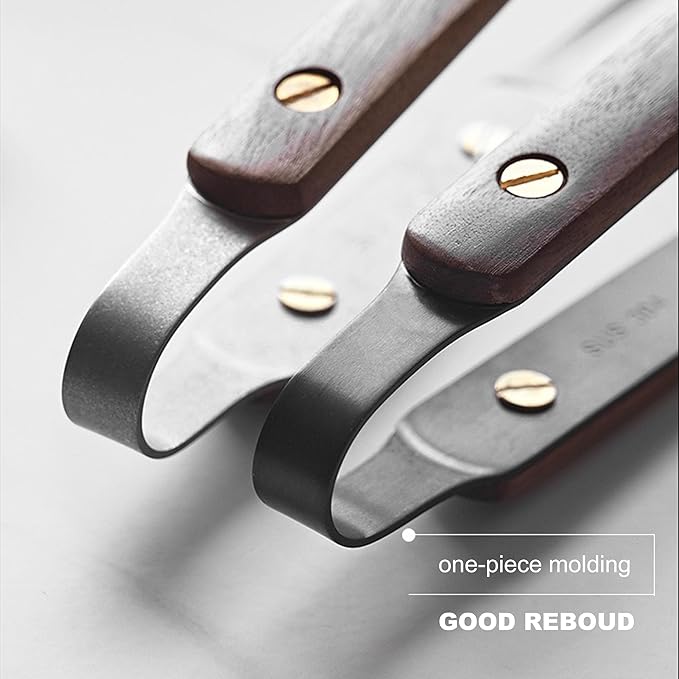 Longjet Kitchen Tweezers Metal Tongs for Cooking - Reptile Feeding Tongs for Gecko, Bearded Dragon, Snake - Long Forceps for Aquarium Plant (Silvery Walnut-9.5"/1Pcs)