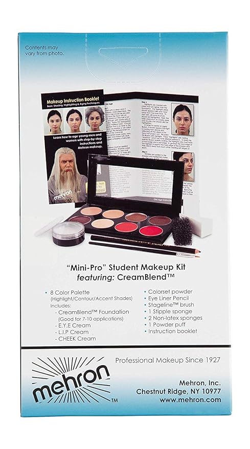 Mehron Makeup Mini-Pro Student Makeup Educational Kit (Medium/Olive)-BrightBean Baby