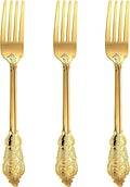 N9R 100PCS Gold Plastic Forks, 7.48inch Disposable Gold Plastic Silverware, Heavy Duty Plastic Forks for Parties, Weddings and Events