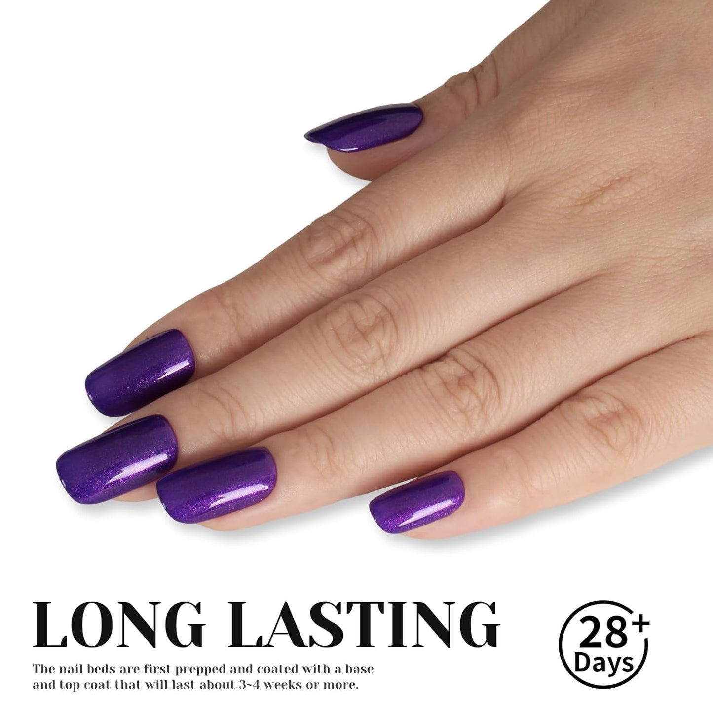 Glitter Deep Purple Gel Polish,15ml UV/LED Soak Off Sparkly Shimmer Dark Violets Purple Gel Nail Polish for Manicure Salon or DIY Nail Art at Home,Women Girls Gifts - GP0094-BrightBean Baby