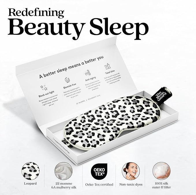 Pure Silk Sleep Mask [100% 6A Mulberry Silk, 22 Momme] Light Blocking Travel Essentials. Eye Masks for Sleeping. Black Oeko-Tex Blindfold. Eye Covers for Men & Women-BrightBean Baby