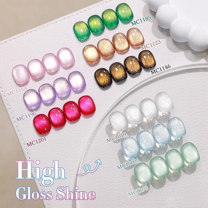 Double Rhythm 28Pcs 0.5Oz Cat Eye Gel Nail Polish Set Same Color Same Bottle Soak Off Magnetic Gel Polish Kit Nail Art Manicure Salon DIY at Home (Silver Gold Red Black-T24-7)-BrightBean Baby