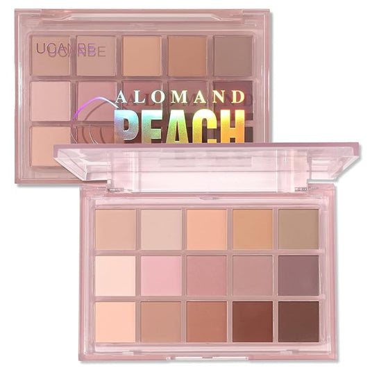 UCANBE Neutral Matte Eyeshadow Palette, 15 Colors Nude Taupe Rose Brown Eye Makeup Pallet, Natural Warm Tone High Pigmented Blendable & Buildable Sombras De Ojos Gift Kit-BrightBean Baby