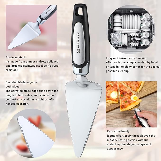MSY BIGSUNNY Pie Server Cake Server Stainless Steel Pizza Server