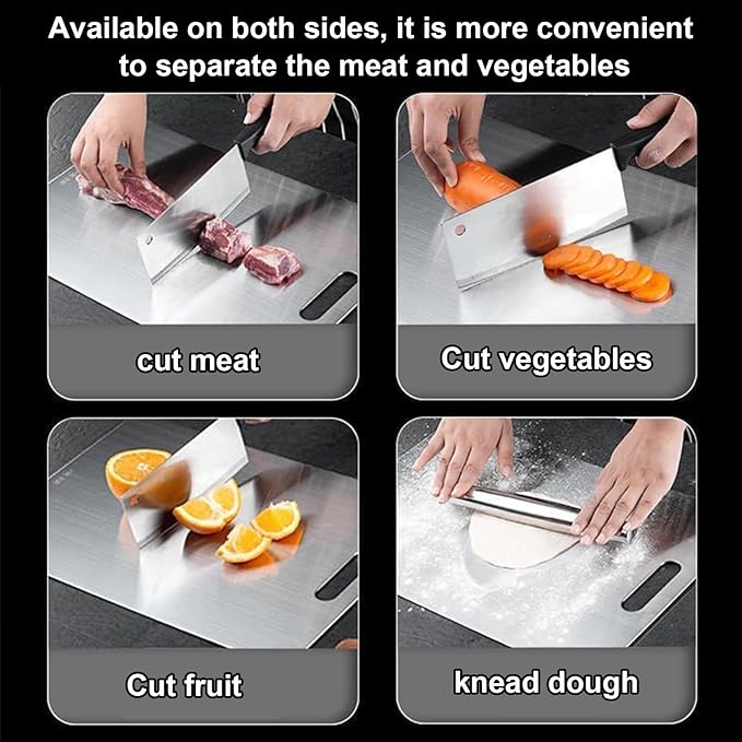 Katuchef Titanium Cutting Board,2026 New 100% Pure Titanium Cutting Boards for Kitchen,Non toxic Doubld-Side Durable Chopping Boards, Easy to Clean and Store(1PC-XL:18.11 * 11.81)