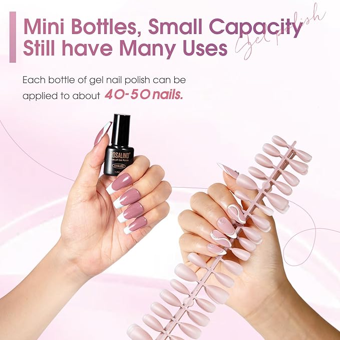 ROSALIND Pink Purple Gel Nail Polish Set, 8 Colors Pink Glitter Gray Gel Polish, Gentle Pink Elegant Purple Classic Gel Polish Collection Nail Art Gift DIY at Home-BrightBean Baby