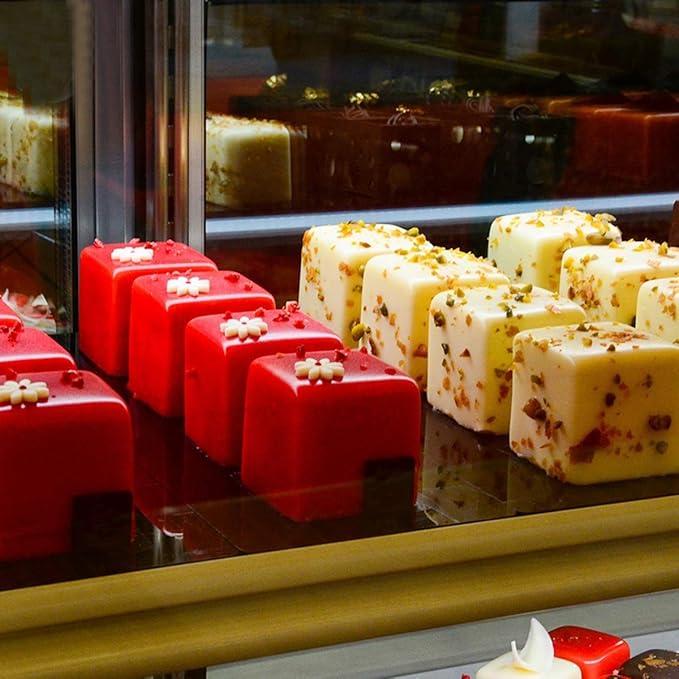 Silicone Molds Baking for Mousse Cake, 3D Baking Molds Dessert Molds for Pastry Truffle Pudding Jelly Cheesecake,3D Cube Shape (8-Cavity)