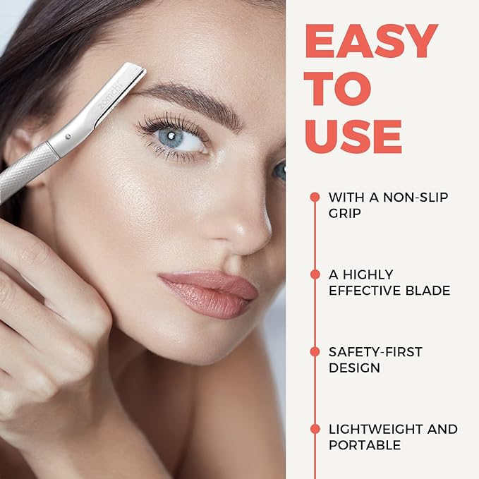 ZOMCHI Eyebrow Razor, Face Razors for Women&Men, Eyebrow Trimmer Shaper with Precision Cover,Facial Shaver with 6 Blades (Silver)-BrightBean Baby