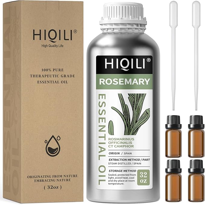 HIQILI 1000ML Rosemary Oil for Hair Growth, Add to Shampoo & Conditioner, 100% Pure Undiluted - 32 Fl Oz-BrightBean Baby