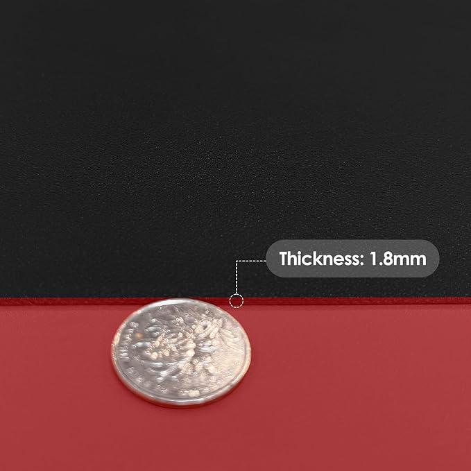 Leather Table Cover,1.8mm Thick,35.4x70.9 Inch Table Protector,Table Protector for Dining Room Table,Dining Table Cover,Table Cover Protector,Table Protector Pad(Black+Wine Red,35.4x70.9)