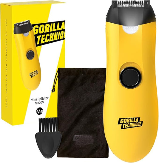 Gorilla Technique Mini Epilator 1000V, Pain Relief Roller, Facial & Body Hair Removal Device, Electric Tweezers for Women & Men, Specialized for Narrow and Sensitive Area, Korean Skin Care - 1000V-BrightBean Baby