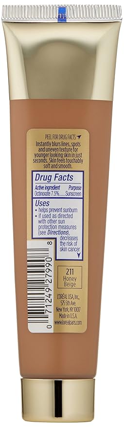 L'oreal Paris Visible Lift Blur Foundation, 211 Honey Beige, 1.3 Fluid Ounce-BrightBean Baby