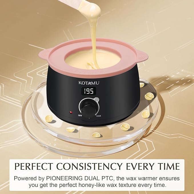 KOTAMU Waxing Kit Black Digital Wax Kit for Women Men Sensitive Skin Hard Waxing Pot for Eyebrow Face Leg Underarm Coarse Soft Hair Removal Professional Wax Warmer with 25 Accessories for Home Salon-BrightBean Baby