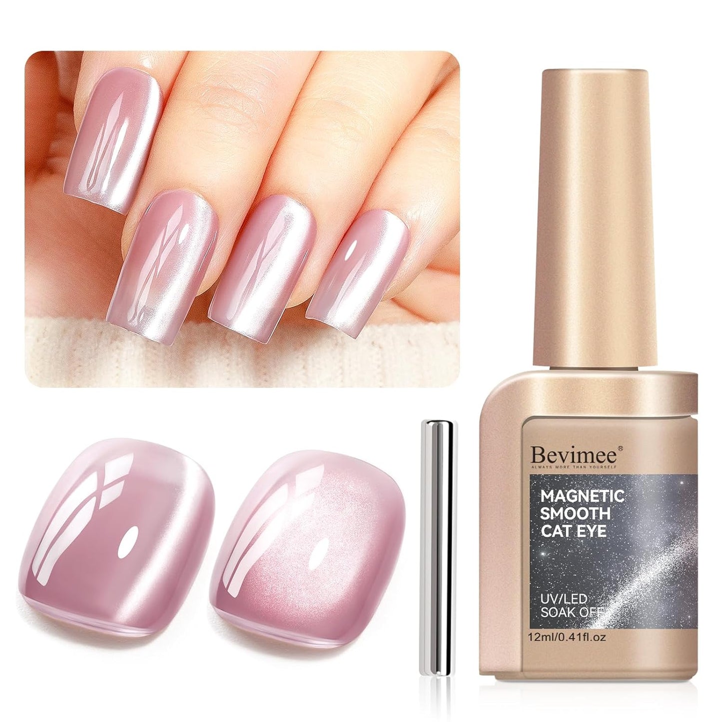 Cat Eye Gel Polish with Magnet, Magnetic Gel Nail Polish Glass Jelly Transparent Color UV Cateye Nail Polish for Nail Art DIY and Salon-BrightBean Baby