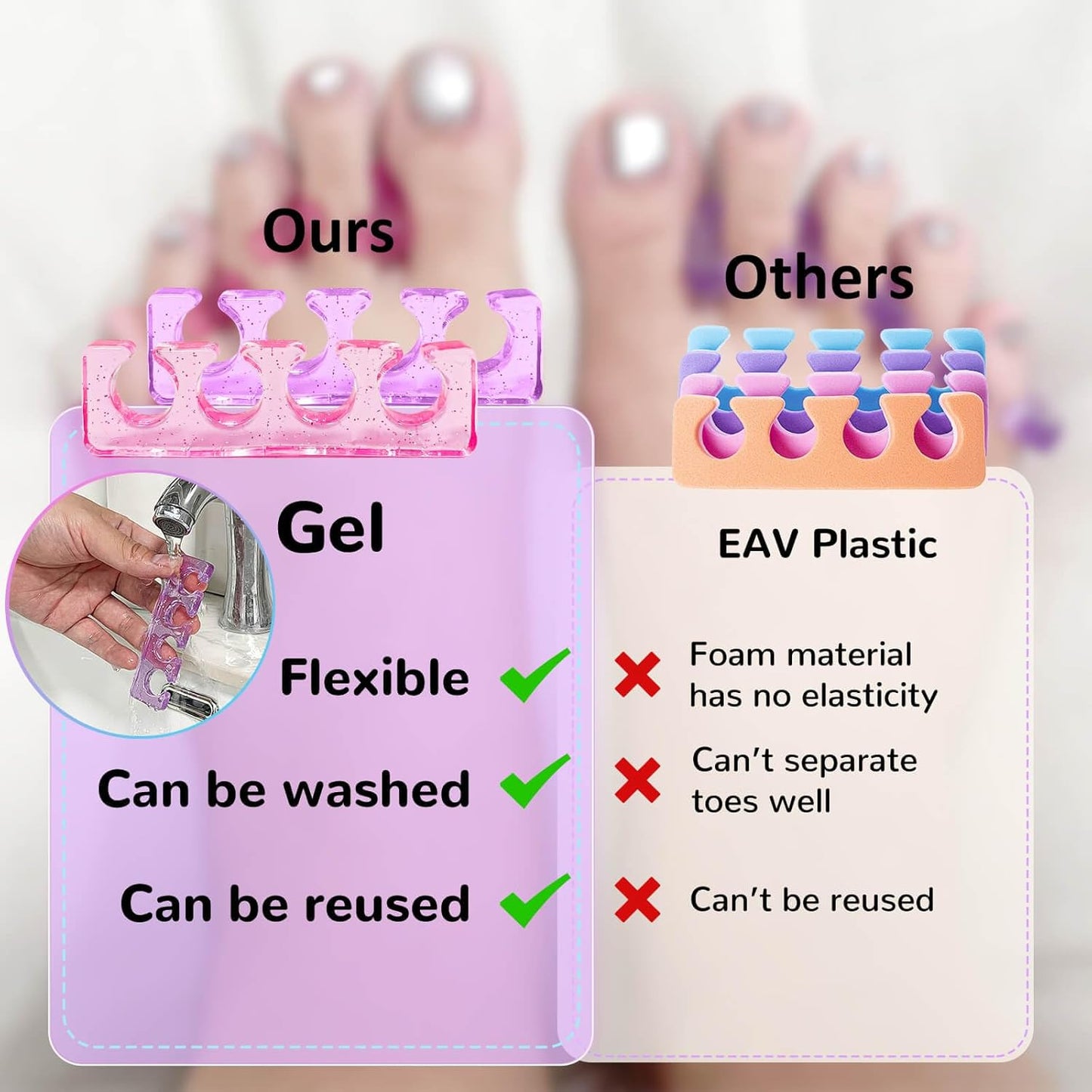 SUNFATT Toe Separators,Toe Spacers for Women,Toe Separators Use for Separation of Toenails or Nails as Well as Polishing of Nail Polish.(Thin)-BrightBean Baby