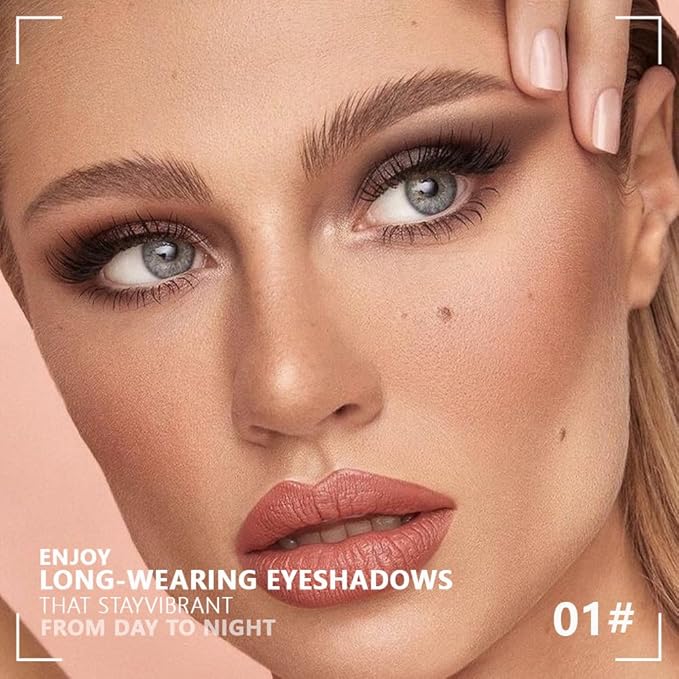4 Colors Beige Nude Brown Pink Yellow Eye Shadow Powder Palette Makeup, Neutral Travel Matte Shimmer Creme QuadsEyeshadow Palette for Women Highly Pigmented Waterproof, paleta de sombras de ojos 01-BrightBean Baby
