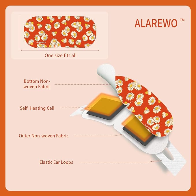 Steam Eye Mask Self Heating Moist Eye Compress Disposable SPA Warm Eye Mask 10 Packs for Dry Eyes, Eye Fatigue, Stress Relief, Soothing Headache Travel Trouble Sleeping (Chamomile)-BrightBean Baby