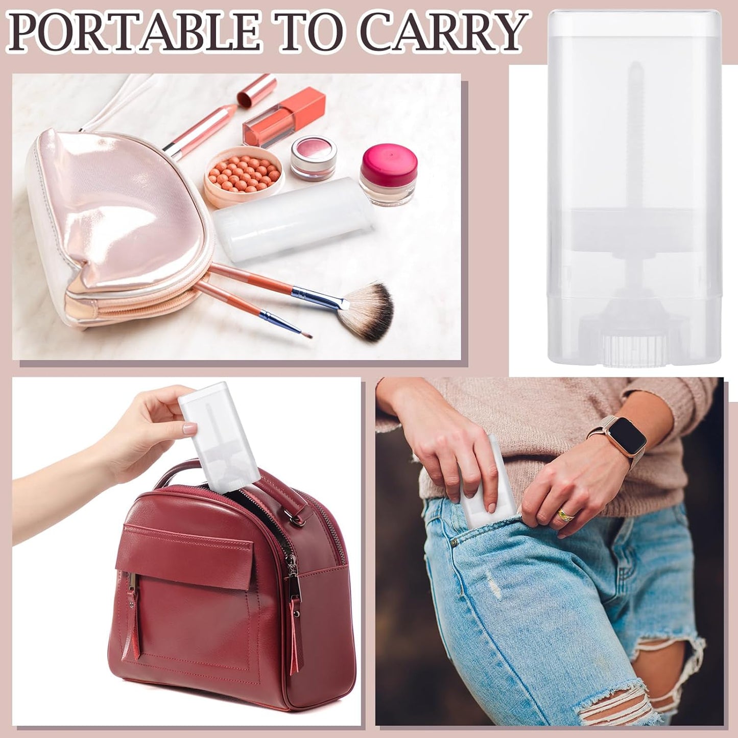 Wesiti 100 Pcs Plastic Empty Deodorant Containers 1/2 oz Travel Deodorant 15ml Refillable Containers Tubes Oval Lip Balm Tubes for Lip Balm DIY (Clear)-BrightBean Baby