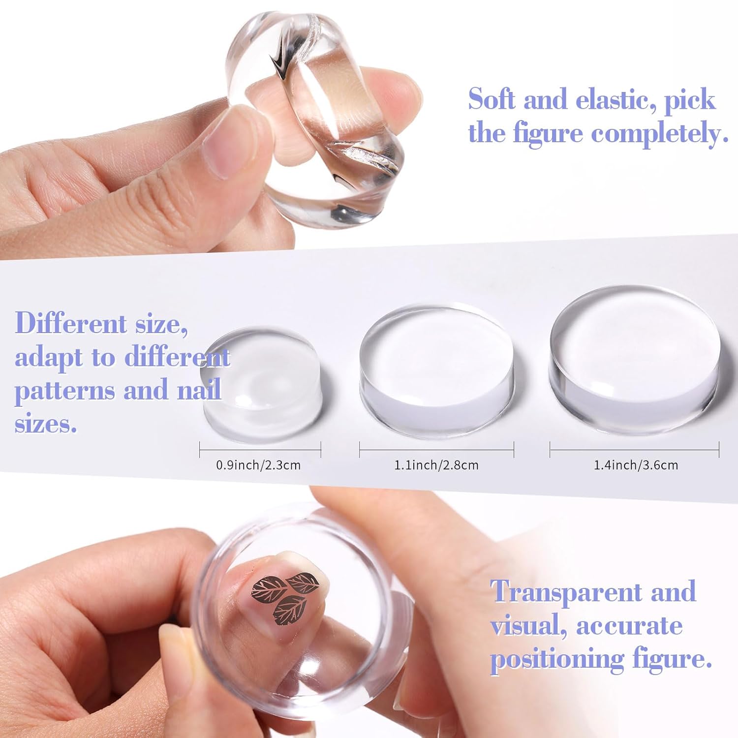 Born Pretty French Tip Nail Stamp, 6PCS Art Stamper With Scrapers, Silicone Stamping Long & Short Jelly Stamper Kit for French Manicure Home DIY Art Salon-BrightBean Baby