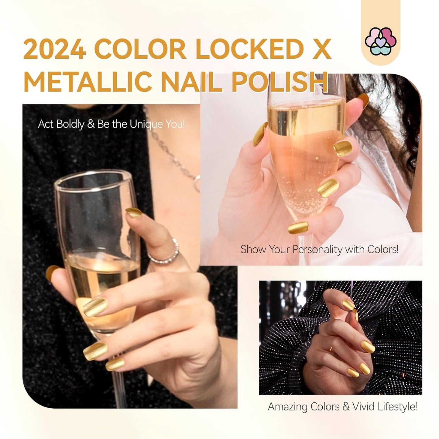 SAVILAND Gold Metallic Nail Polish: Chrome Nail Polish Air Quick Dry Nail Art Polish Bright and Shiny Fingernail Toenail Polish Bulk Nail Lacquer for Beginner DIY Manicure Art at Home Salon Women-BrightBean Baby