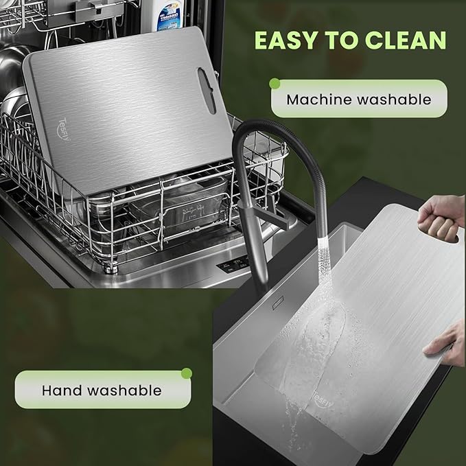 New Titanium Cutting Board - 100% Pure Titanium Cutting Boards For Kitche,Easy to clean, Double-sided food-grade Cutting Board For Meats, Fruits And Vegetables (13 * 9)