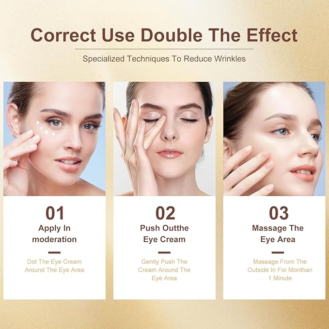 20g Eye Cream with Electric Massager, Moisturizing Anti-Wrinkles Eye Cream, Anti Aging Eye Cream for Dark Circles and Puffiness, Results in 3-4 Weeks to Reduce Fine Lines-BrightBean Baby